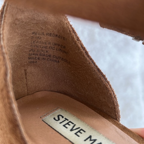 Suede Steve Madden Stack Heel with Peep Toe - Picture 10 of 16